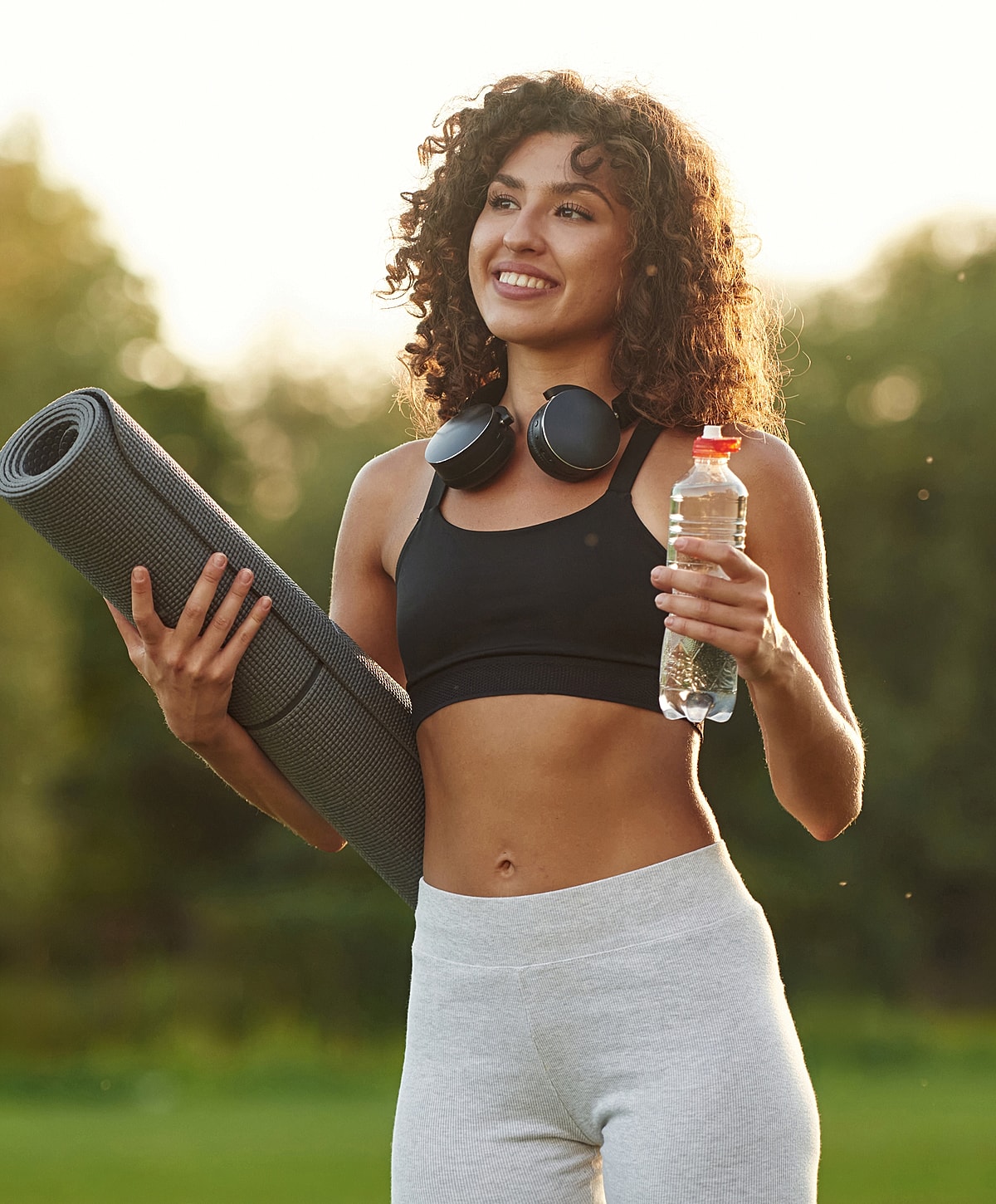 Close-up of a woman's face and smile.
